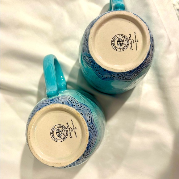 Fitz & Floyd Paisley Park Blue Mugs - Picture 2 of 3